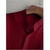 image:imageRoseSeek Mens 2 Piece Beach Vacation Linen Outfits Button Down Short Sleeve Shirts and Straight Leg Pants SetBurgundy