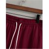 image:imageRoseSeek Mens 2 Piece Beach Vacation Linen Outfits Button Down Short Sleeve Shirts and Straight Leg Pants SetBurgundy