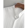 image:imageRoseSeek Mens 2 Piece Beach Vacation Linen Outfits Button Down Short Sleeve Shirts and Straight Leg Pants SetWhite