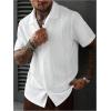 image:imageRoseSeek Mens Button Down Shirts Textured Short Sleeve Collar Beach Shirts Business Casual OutfitsWhite