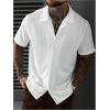 image:imageRoseSeek Mens Button Down Shirts Textured Short Sleeve Collar Beach Shirts Business Casual OutfitsWhite