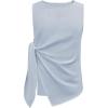 image:imageRoseSeek Mens Knot Side Sleeveless Tops Ruched Crew Neck Asymmetrical Hem Muscle Tank TopsBlue