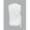 image:imageRoseSeek Mens Knot Side Sleeveless Tops Ruched Crew Neck Asymmetrical Hem Muscle Tank TopsWhite