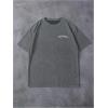 image:imageRoseSeek Mens Letter Graphic Tees Short Sleeve Crewneck Washed T Shirts Streetwear Drippy ClothesGrey
