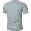 image:imageRoseSeek Mens Striped Color Block Tee Tops Crewneck Short Sleeve Summer T ShirtsLight Grey