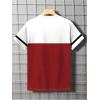 image:imageRoseSeek Mens Striped Color Block Tee Tops Crewneck Short Sleeve Summer T ShirtsWhite
