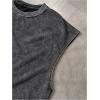 image:imageRoseSeek Mens Summer Washed Tank Tops Sleeveless Shirts Crewneck Cap Sleeve Top Vintage Muscle T ShirtsBlack
