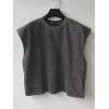image:imageRoseSeek Mens Summer Washed Tank Tops Sleeveless Shirts Crewneck Cap Sleeve Top Vintage Muscle T ShirtsDark Deep Grey