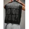 image:imageRoseSeek Mens Summer Washed Tank Tops Sleeveless Shirts Crewneck Cap Sleeve Top Vintage Muscle T ShirtsLetter Black