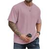 image:imageMens Big and Tall Shirts Textured Knit Tshirt Shirts Casual Summer Tops TrendyPink