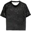image:imageRoseSeek Mens Glitter Star Rhinestone Print T Shirt Short Sleeve Crew Neck Graphic Tees Y2K TopsBlack