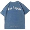 image:imageRoseSeek Mens Letter Graphic Tees Short Sleeve Crewneck Washed T Shirts Streetwear Drippy ClothesWater Blue