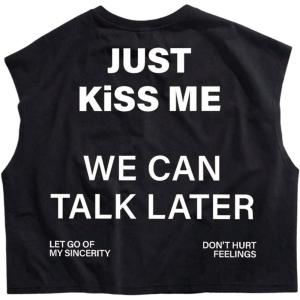image:imageRoseSeek Mens Cap Sleeve Graphic Tees Crewneck Summer T Shirts Crop Tops StreetwearLetter Black