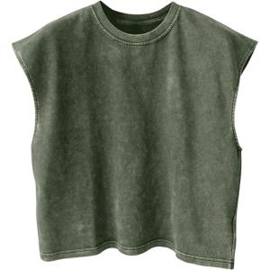 image:imageRoseSeek Mens Summer Washed Tank Tops Sleeveless Shirts Crewneck Cap Sleeve Top Vintage Muscle T ShirtsArmy Green