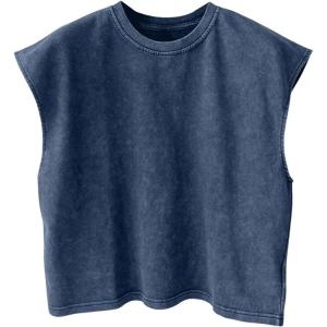 image:imageRoseSeek Mens Summer Washed Tank Tops Sleeveless Shirts Crewneck Cap Sleeve Top Vintage Muscle T ShirtsBlue