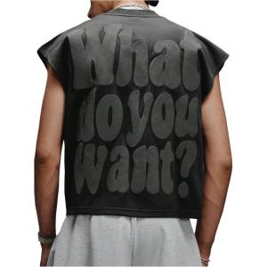 image:imageRoseSeek Mens Summer Washed Tank Tops Sleeveless Shirts Crewneck Cap Sleeve Top Vintage Muscle T ShirtsLetter Black