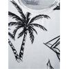 image:imageRoseSeek Mens 2 Piece Outfits Tropical Graphic Short Sleeve TShirt and Drawstring Waist Shorts SetsBlack and White