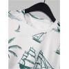 image:imageRoseSeek Mens 2 Piece Outfits Tropical Graphic Short Sleeve TShirt and Drawstring Waist Shorts SetsGreen White