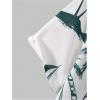 image:imageRoseSeek Mens 2 Piece Outfits Tropical Graphic Short Sleeve TShirt and Drawstring Waist Shorts SetsGreen White