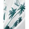 image:imageRoseSeek Mens 2 Piece Outfits Tropical Graphic Short Sleeve TShirt and Drawstring Waist Shorts SetsGreen White