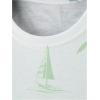 image:imageRoseSeek Mens 2 Piece Outfits Tropical Graphic Short Sleeve TShirt and Drawstring Waist Shorts SetsGreen and White