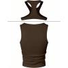 image:imageRoseSeek Mens 2 Piece Set Ribbed Knit Tank Top Fitted Cut Out Crop Tops Summer Undershirts Club WearCoffee Brown