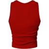 image:imageRoseSeek Mens 2 Piece Set Ribbed Knit Tank Top Fitted Cut Out Crop Tops Summer Undershirts Club WearRed