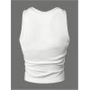image:imageRoseSeek Mens 2 Piece Set Ribbed Knit Tank Top Fitted Cut Out Crop Tops Summer Undershirts Club WearWhite