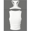 image:imageRoseSeek Mens 2 Piece Set Ribbed Knit Tank Top Fitted Cut Out Crop Tops Summer Undershirts Club WearWhite