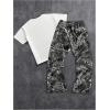 image:imageRoseSeek Mens 2 Piece Streetwear Outfits Letter Graphic Tees and Camo Print Pants Y2k OutfitsGrey