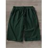 image:imageRoseSeek Mens 34 Length Sweatpants Drawstring Waist Straight Leg Sports Cropped Pants with Pockets StreetwearDark Green