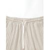 image:imageRoseSeek Mens Big and Tall 2 Piece Summer Outfits Textured Drop Shoulder T Shirt and Short Sets TracksuitApricot
