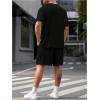 image:imageRoseSeek Mens Big and Tall Shorts Set Short Sleeve T Shirt and Track Shorts Clothing Set 2 Piece OutfitsBlack