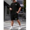image:imageRoseSeek Mens Big and Tall Shorts Set Short Sleeve T Shirt and Track Shorts Clothing Set 2 Piece OutfitsBlack