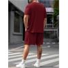 image:imageRoseSeek Mens Big and Tall Shorts Set Short Sleeve T Shirt and Track Shorts Clothing Set 2 Piece OutfitsBurgundy