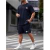 image:imageRoseSeek Mens Big and Tall Shorts Set Short Sleeve T Shirt and Track Shorts Clothing Set 2 Piece OutfitsDeep Blue