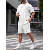 image:imageRoseSeek Mens Big and Tall Shorts Set Short Sleeve T Shirt and Track Shorts Clothing Set 2 Piece OutfitsWhite