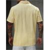 image:imageRoseSeek Mens Button Down Shirts Short Sleeve Textured Collared Casual Shirts Vacation Beach TopsYellow