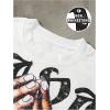 image:imageRoseSeek Mens Cartoon Graphic Tees Crew Neck Sleeve T Shirts Baggy Drop Shoulder Summer Tops StreetwearWhite and Black