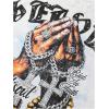 image:imageRoseSeek Mens Cartoon Graphic Tees Crew Neck Sleeve T Shirts Baggy Drop Shoulder Summer Tops StreetwearWhite and Black