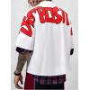 image:imageRoseSeek Mens Cartoon Graphic Tees Crew Neck Sleeve T Shirts Baggy Drop Shoulder Summer Tops StreetwearWhite and Letter Red