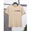 image:imageRoseSeek Mens Color Block Short Sleeve Tee Shirts Casual Crewneck T Shirt Trendy Summer TopsApricot and Black