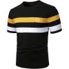 image:imageRoseSeek Mens Color Block Short Sleeve Tee Shirts Casual Crewneck T Shirt Trendy Summer TopsBlack