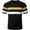 image:imageRoseSeek Mens Color Block Short Sleeve Tee Shirts Casual Crewneck T Shirt Trendy Summer TopsBlack