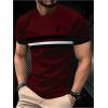 image:imageRoseSeek Mens Color Block Short Sleeve Tee Shirts Casual Crewneck T Shirt Trendy Summer TopsBlack and Red