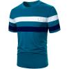 image:imageRoseSeek Mens Color Block Short Sleeve Tee Shirts Casual Crewneck T Shirt Trendy Summer TopsBlue and Black