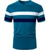 image:imageRoseSeek Mens Color Block Short Sleeve Tee Shirts Casual Crewneck T Shirt Trendy Summer TopsBlue and Black