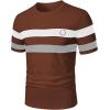 image:imageRoseSeek Mens Color Block Short Sleeve Tee Shirts Casual Crewneck T Shirt Trendy Summer TopsBrown