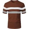 image:imageRoseSeek Mens Color Block Short Sleeve Tee Shirts Casual Crewneck T Shirt Trendy Summer TopsBrown