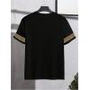 image:imageRoseSeek Mens Color Block Short Sleeve Tee Shirts Casual Crewneck T Shirt Trendy Summer TopsBrown and Black